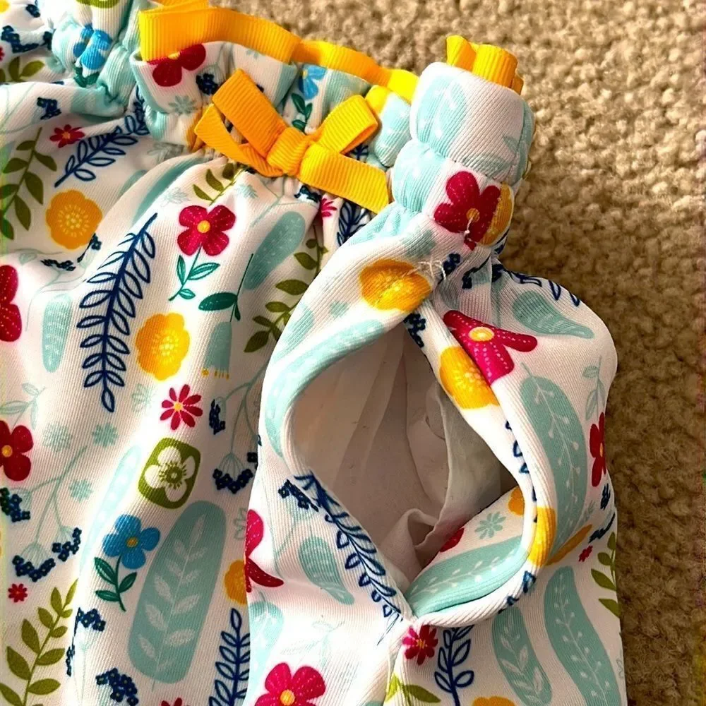Disney Bright and Colorful Floral Toddler Skirt with Two Pockets- 2T